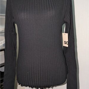 Sonoma Black Ribbed Turtleneck Sweater
